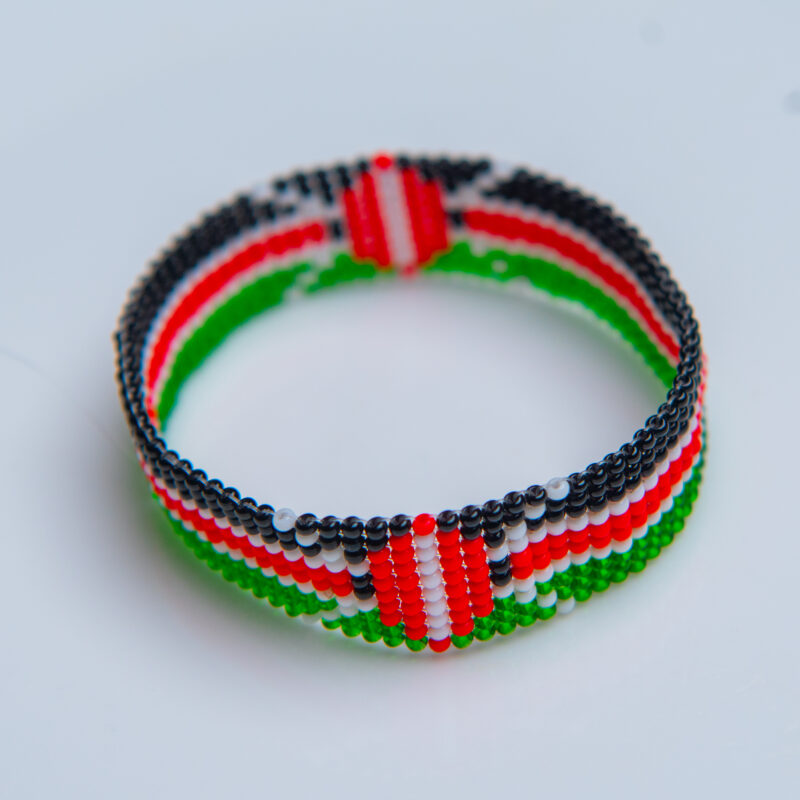 Kenyan Flag Beaded Bracelet – 10 Line Design
