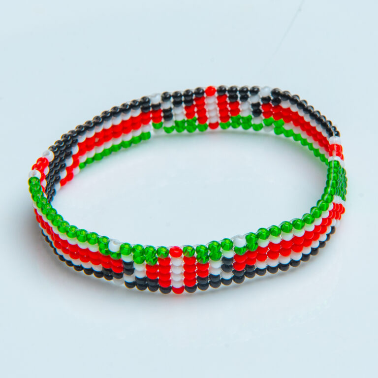 Kenyan Flag Beaded Bracelet – 6 Line (Small Size)